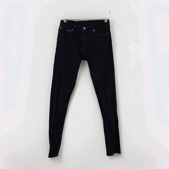 Levi's Jeans Men 30x32/31 Black 511 Slim Fit Tapered Stretch Pockets Zip Western - Picture 1 of 16